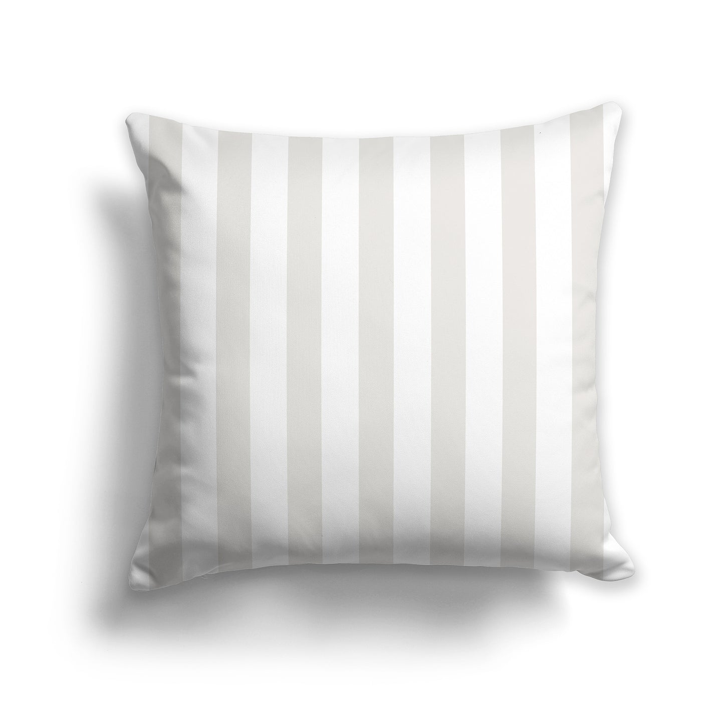 20 inch Throw Pillow with White and Light Taupe Vertical Bars