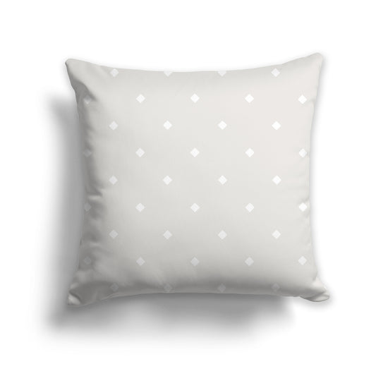 Light Taupe Throw Pillow with Large White Diamond Pattern on Front | Faux Suede | 14 x 14 inches