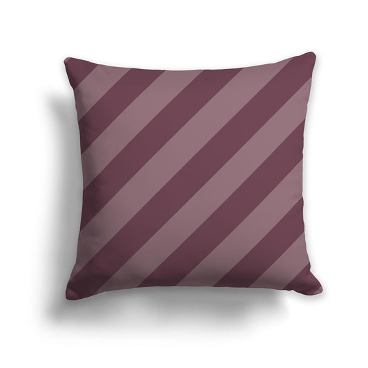 Square Throw Pillow with Two-tone Plum Diagonal Bars