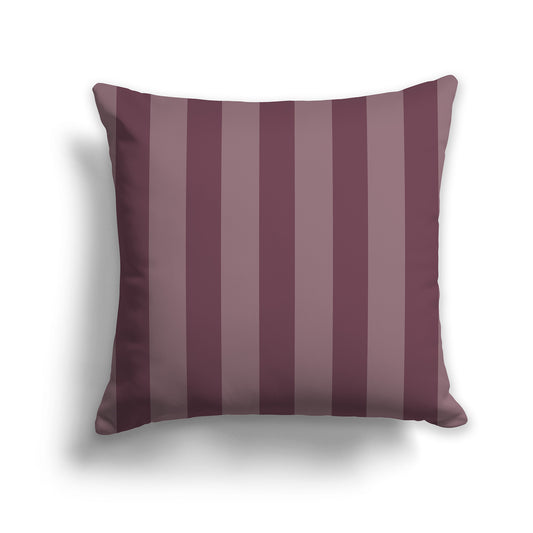 Medium Plum Throw Pillow with Vertical Plum Bars on Front | Faux Suede | 14 x 14 inches