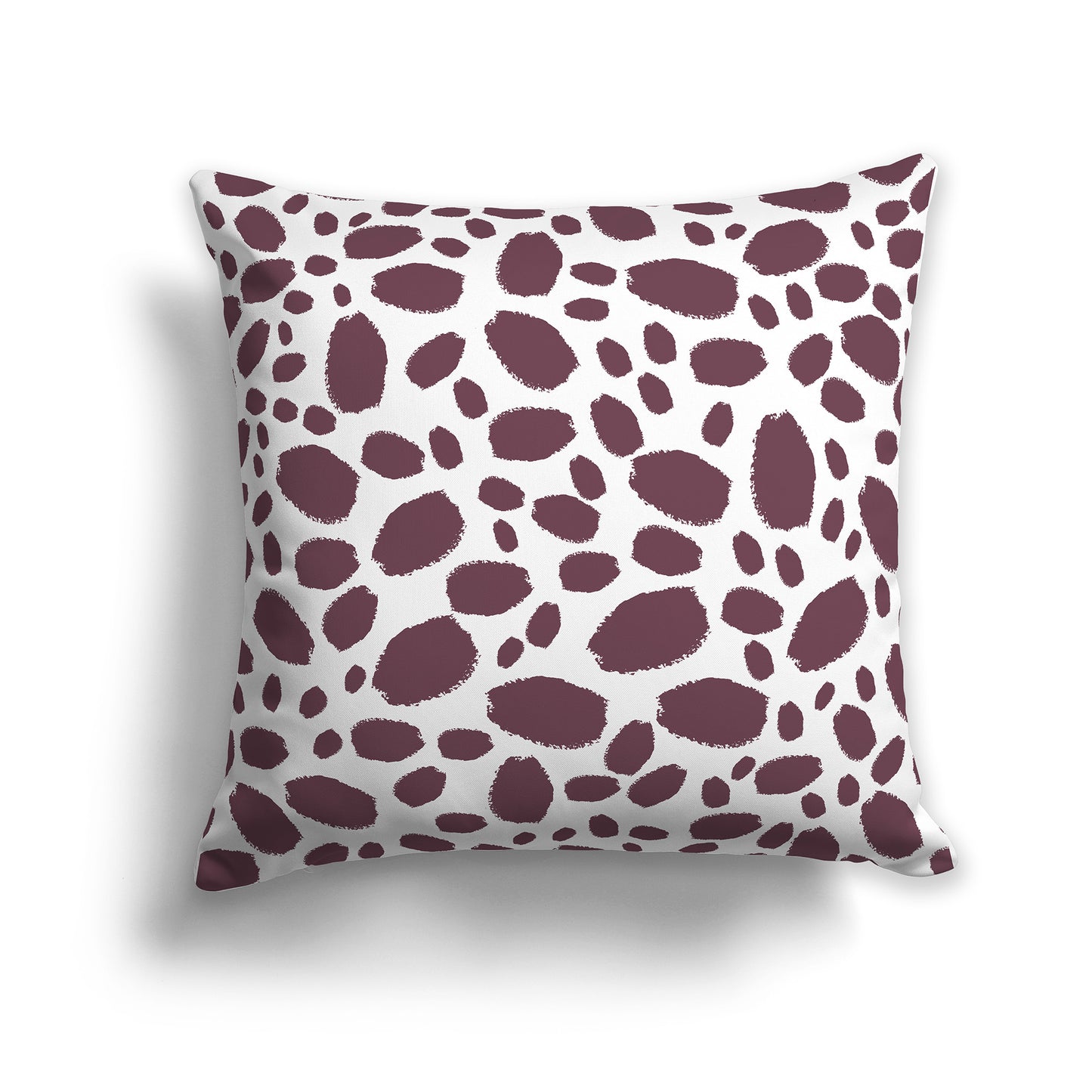 20 inch Throw Pillow with Plum and White Paint Dab Pattern