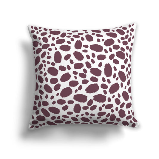 26 inch Throw Pillow with Plum and White Paint Dab Pattern
