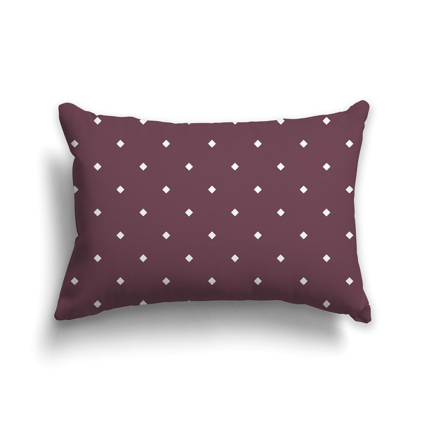 20x14 inch Lumbar Plum Throw Pillow with Large White Diamond Pattern
