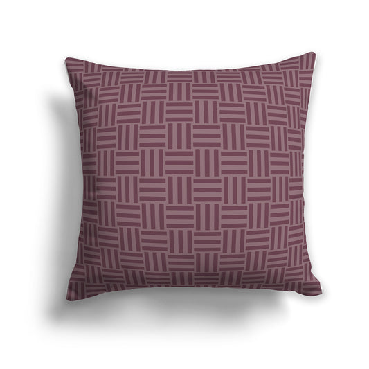 26 inch Throw Pillow with Two-tone Plum Basket Weave Pattern