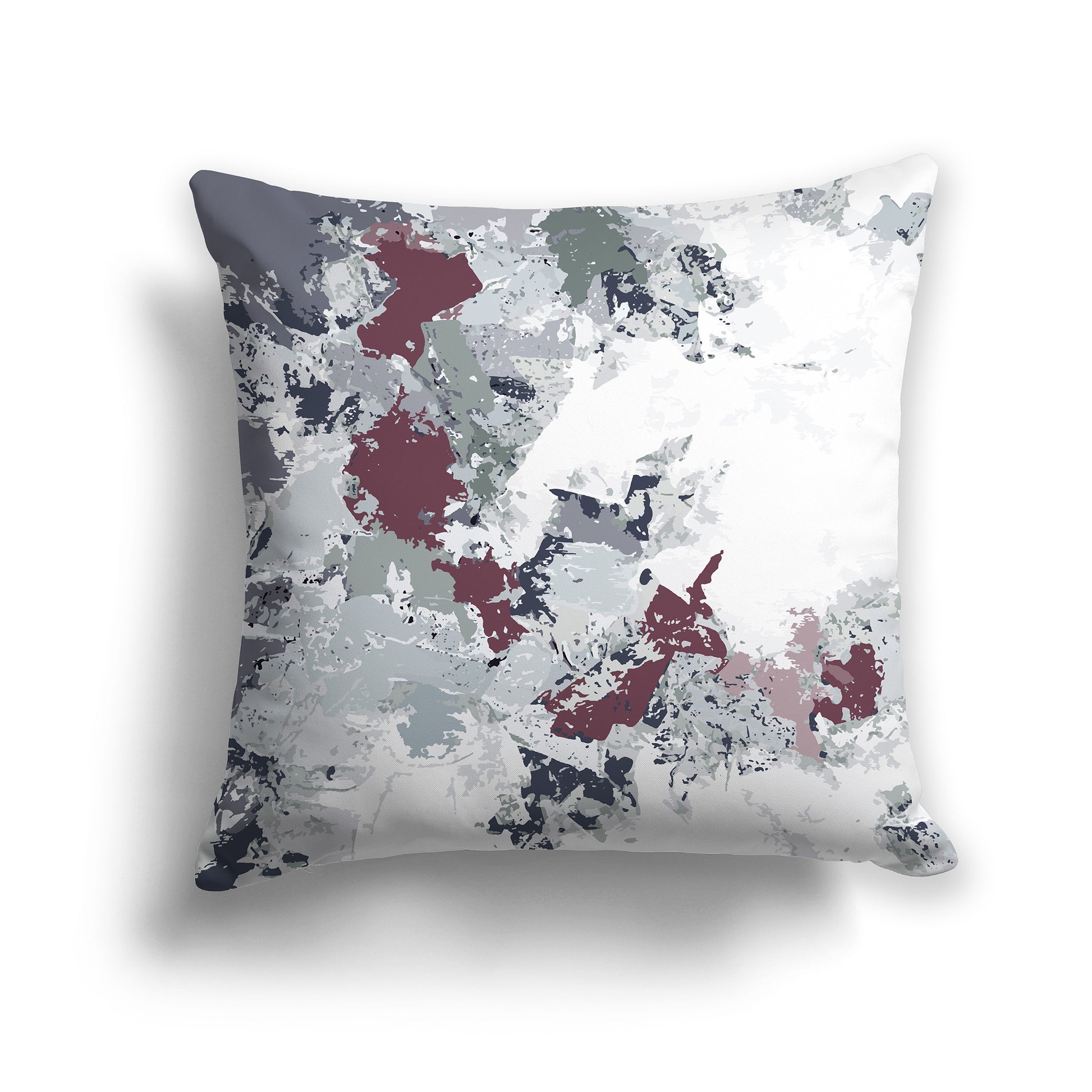 Square Throw Pillow featuring graphic art from the Plum Garden Collection