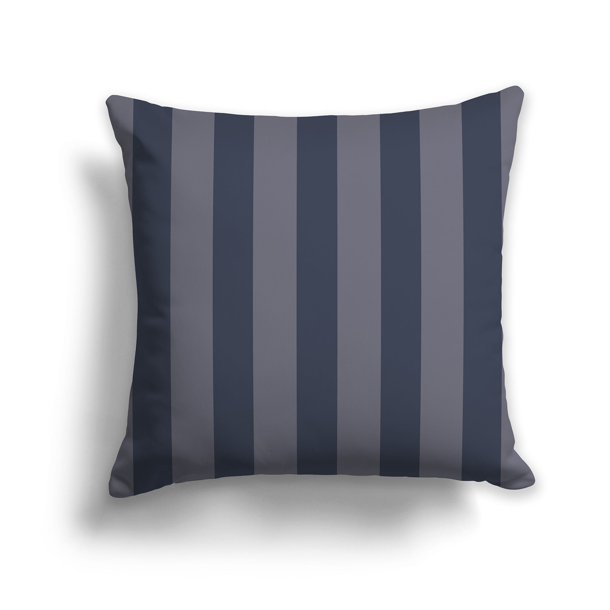 14 inch Throw Pillow with Dark Blue and Dark Grey Vertical Bars