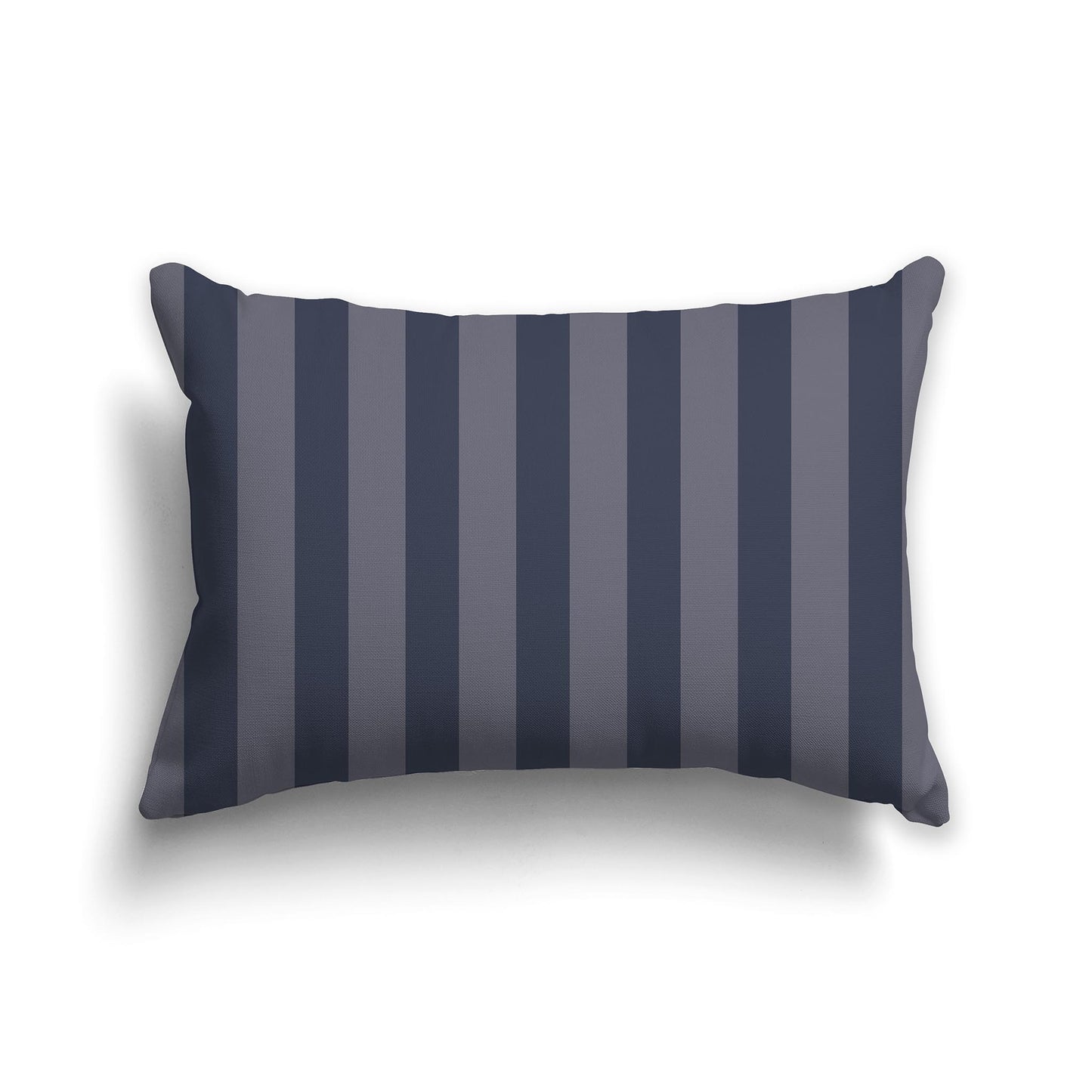 20x14 inch Lumbar Throw Pillow with Dark Blue and Dark Grey Vertical Bars