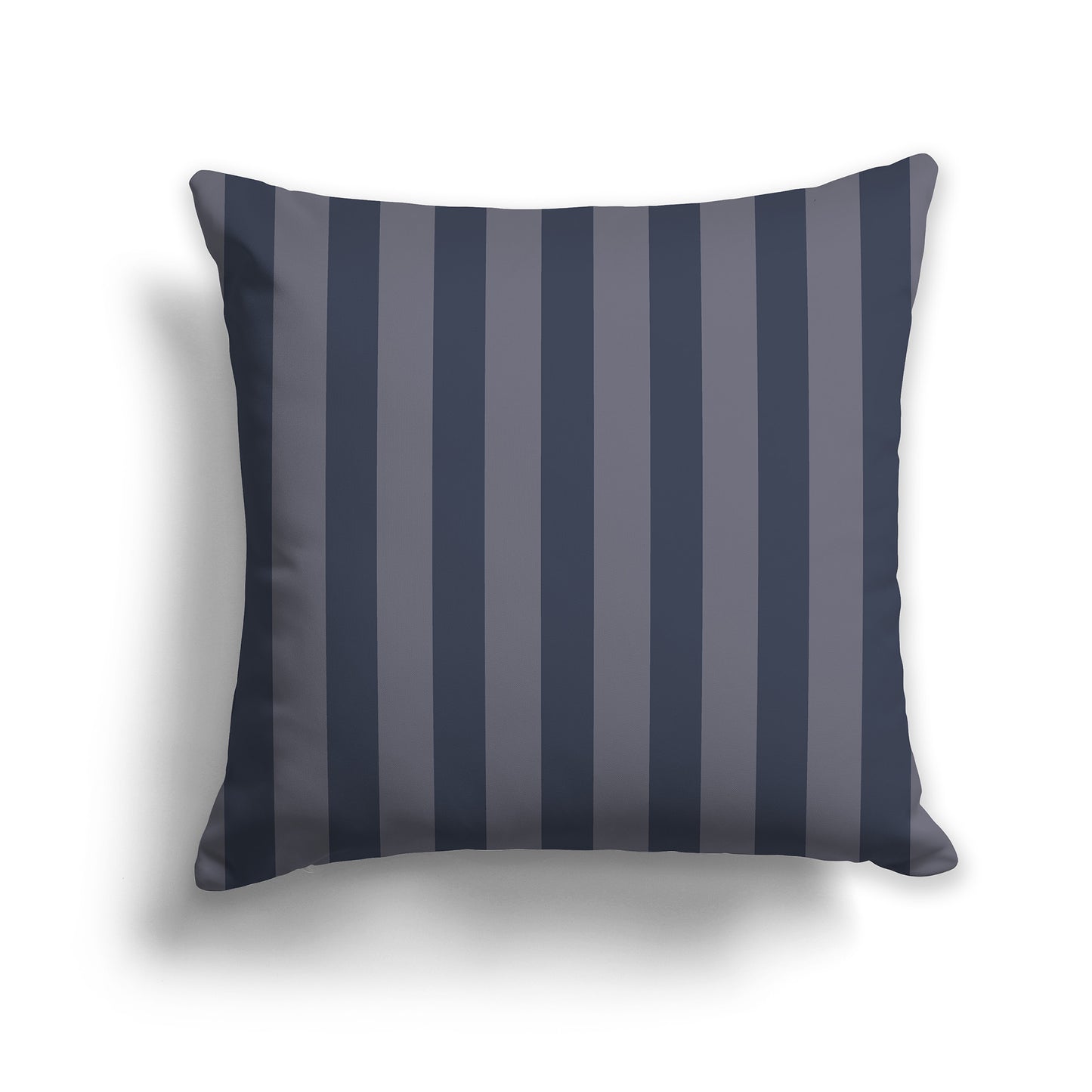 20 inch Throw Pillow with Dark Blue and Dark Grey Vertical Bars