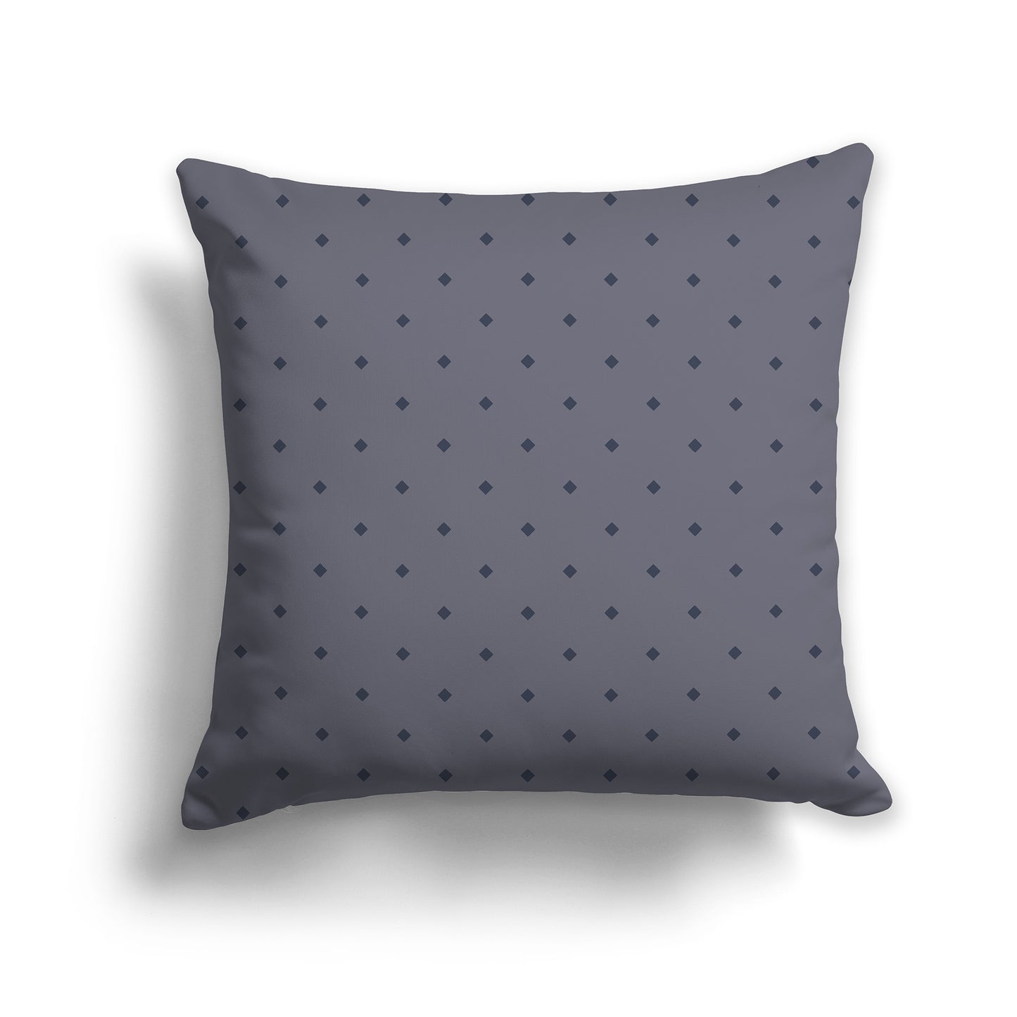 26 inch Dark Grey Throw Pillow with Large Dark Blue Diamond Pattern