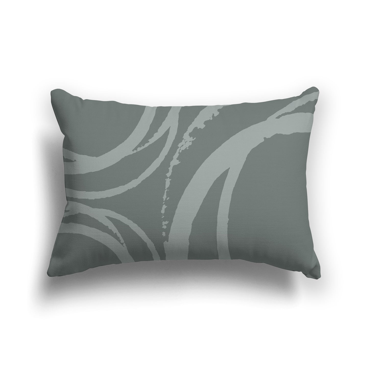 Green Lumbar Throw Pillow with Medium Green Abstract Circles