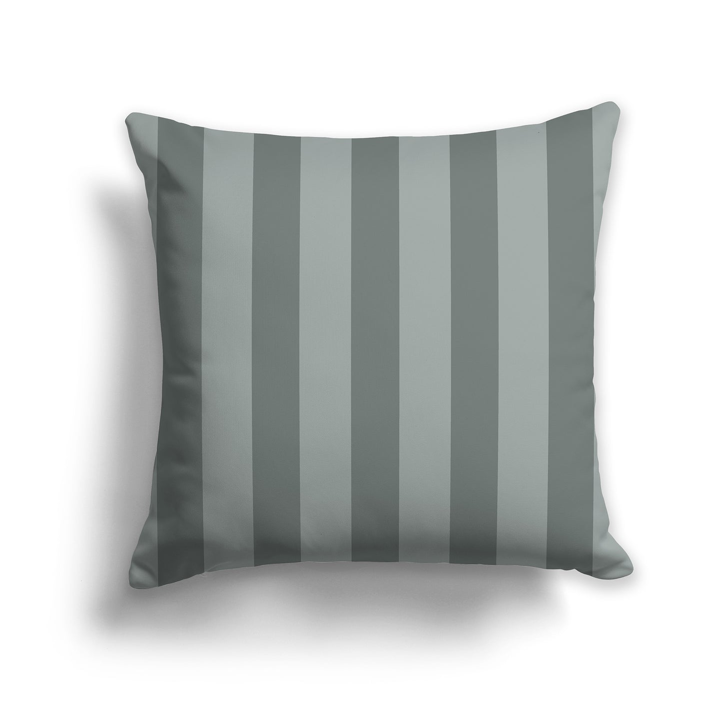 14 inch Throw Pillow with Two-tone Green Vertical Bars