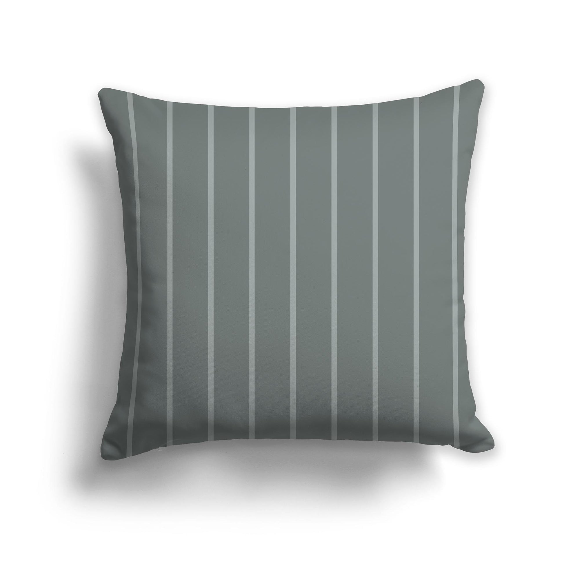 Square Throw Pillow with Green and Medium Green Stripe Pattern