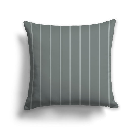 Square Throw Pillow with Green and Medium Green Stripe Pattern