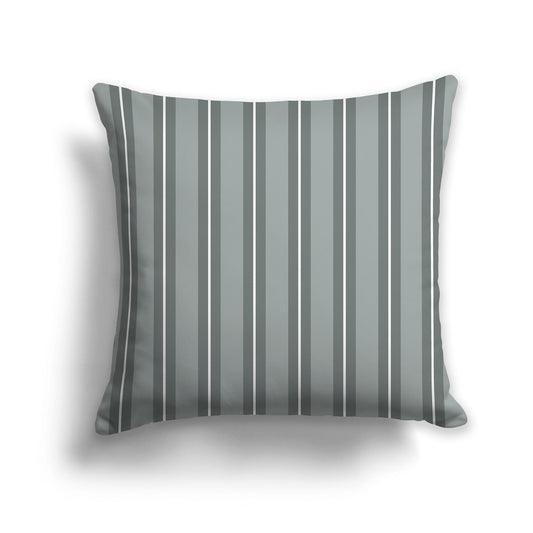 Medium Green Square Throw Pillow with Green and White Multistripe Pattern