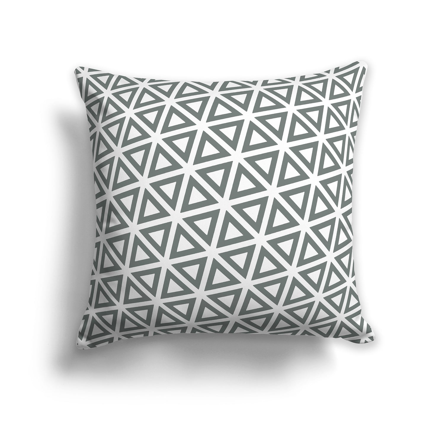 16 inch Throw Pillow with White and Green Triangle Repeat Pattern