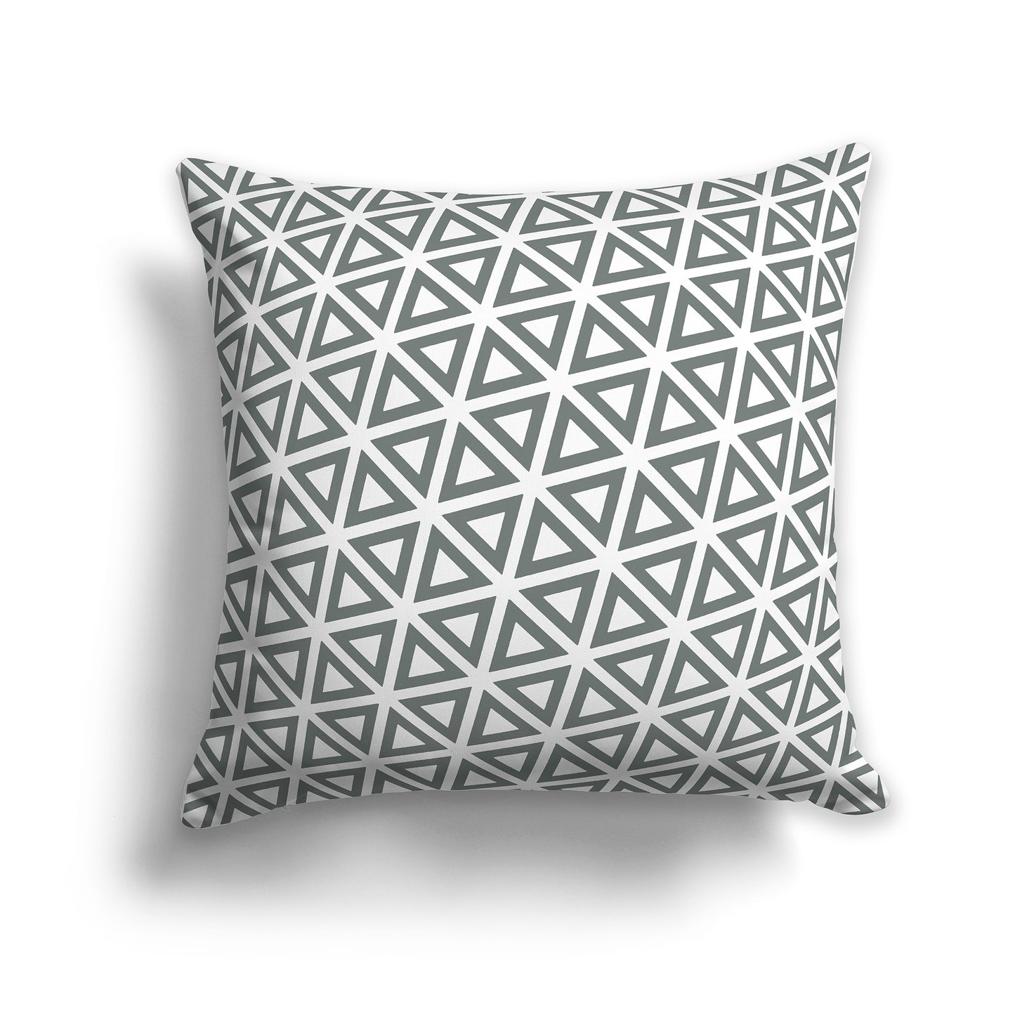 18 inch Throw Pillow with White and Green Triangle Repeat Pattern