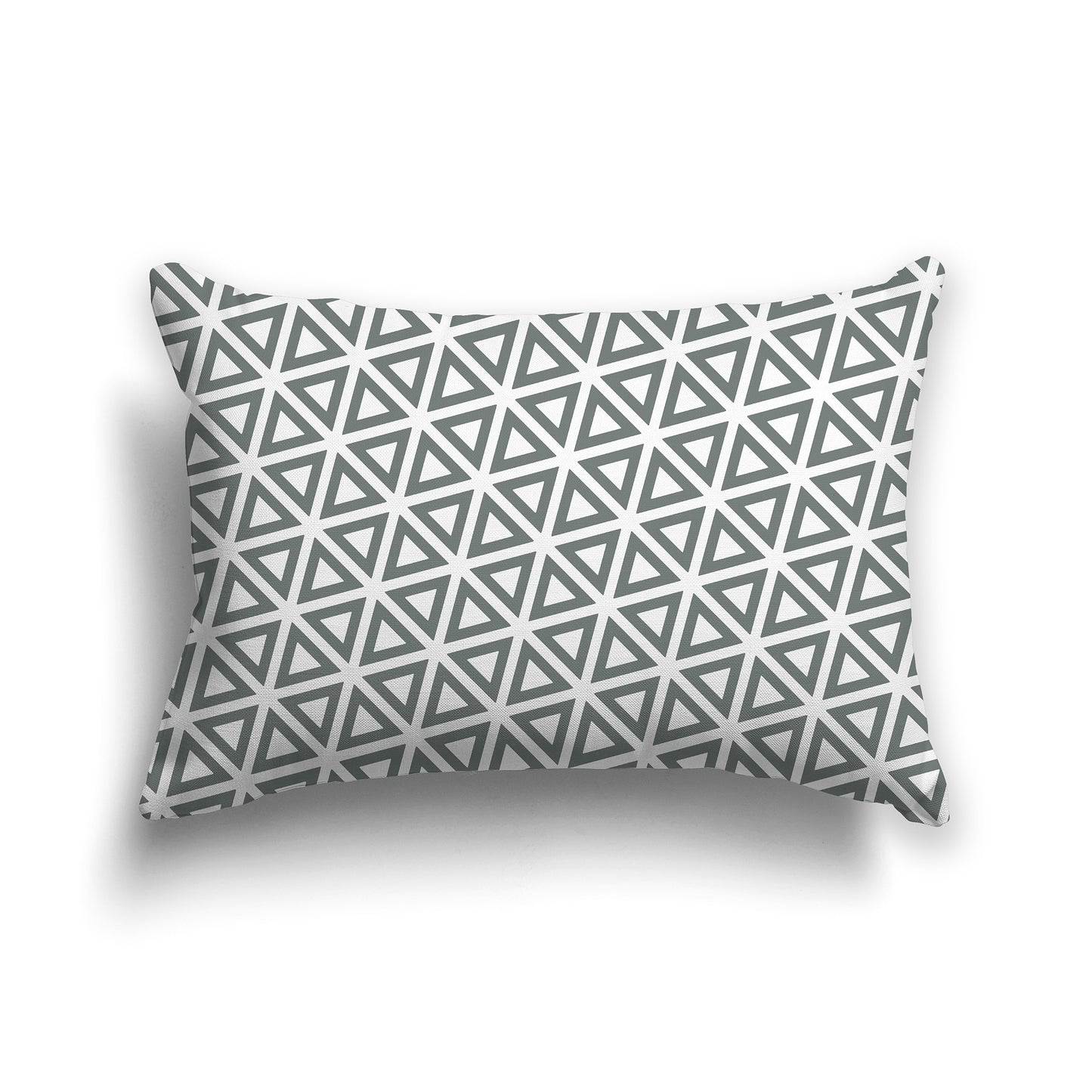 20x14 inch Lumbar Throw Pillow with White and Green Triangle Repeat Pattern