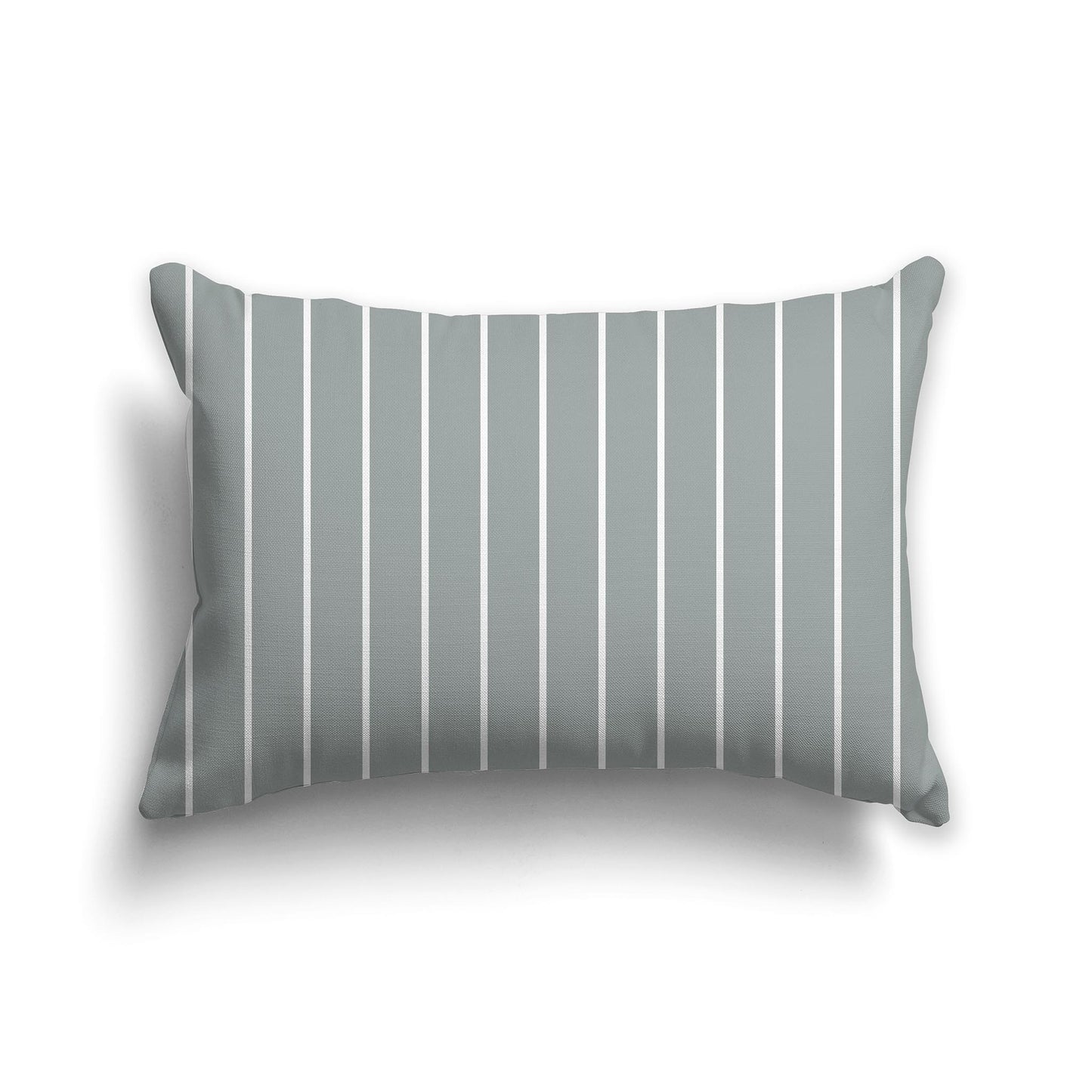 20x14 inch Lumbar Throw Pillow with Medium Green and White Thin Vertical Stripe Pattern