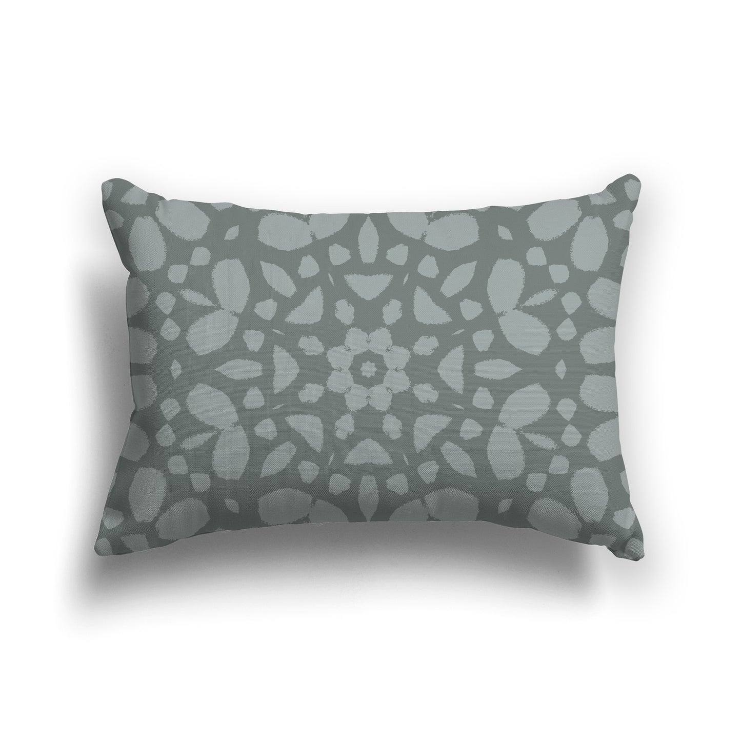 Green Lumbar Throw Pillow with Large Medium Green Circular Graphic