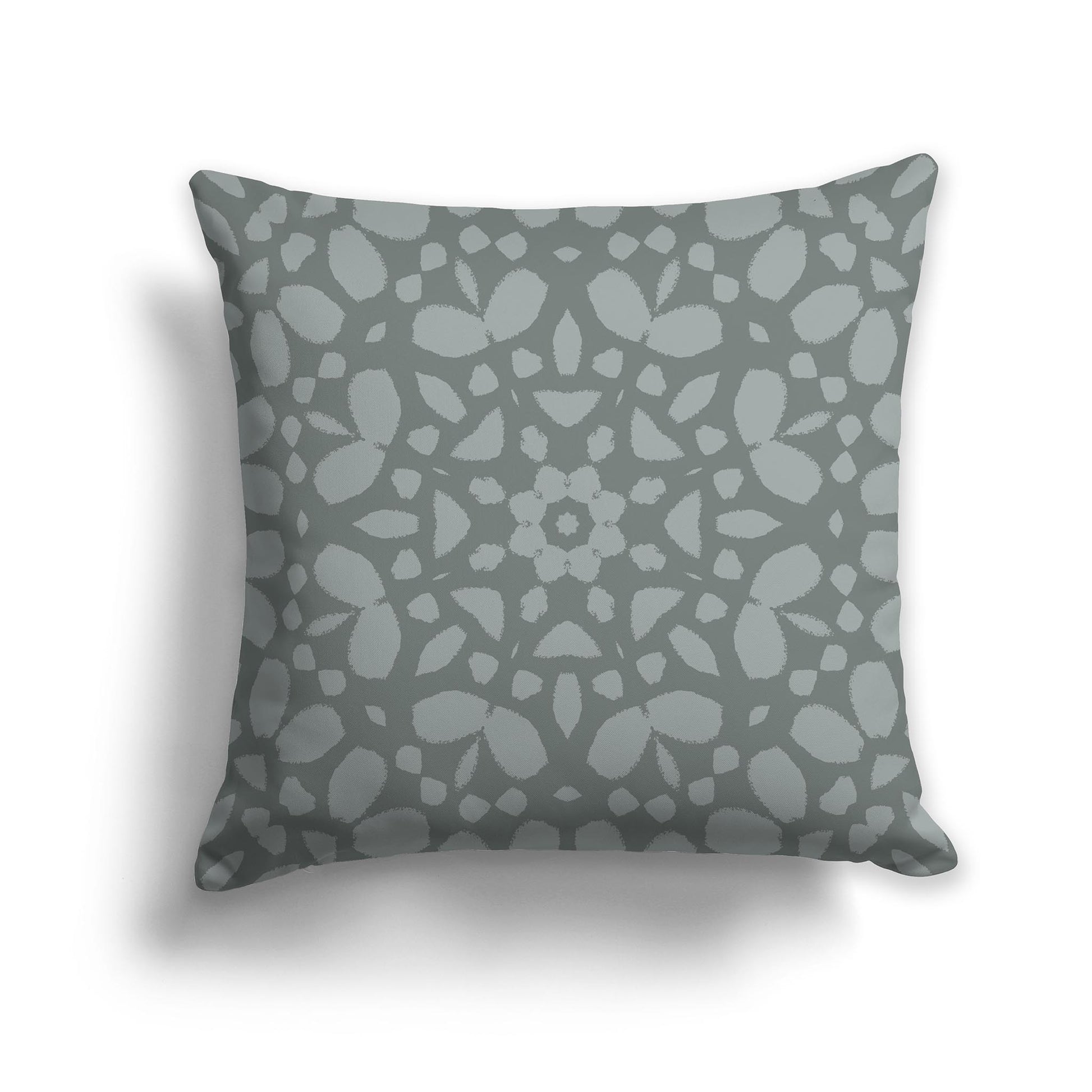 Green Square Throw Pillow with Large Medium Green  Circular Graphic