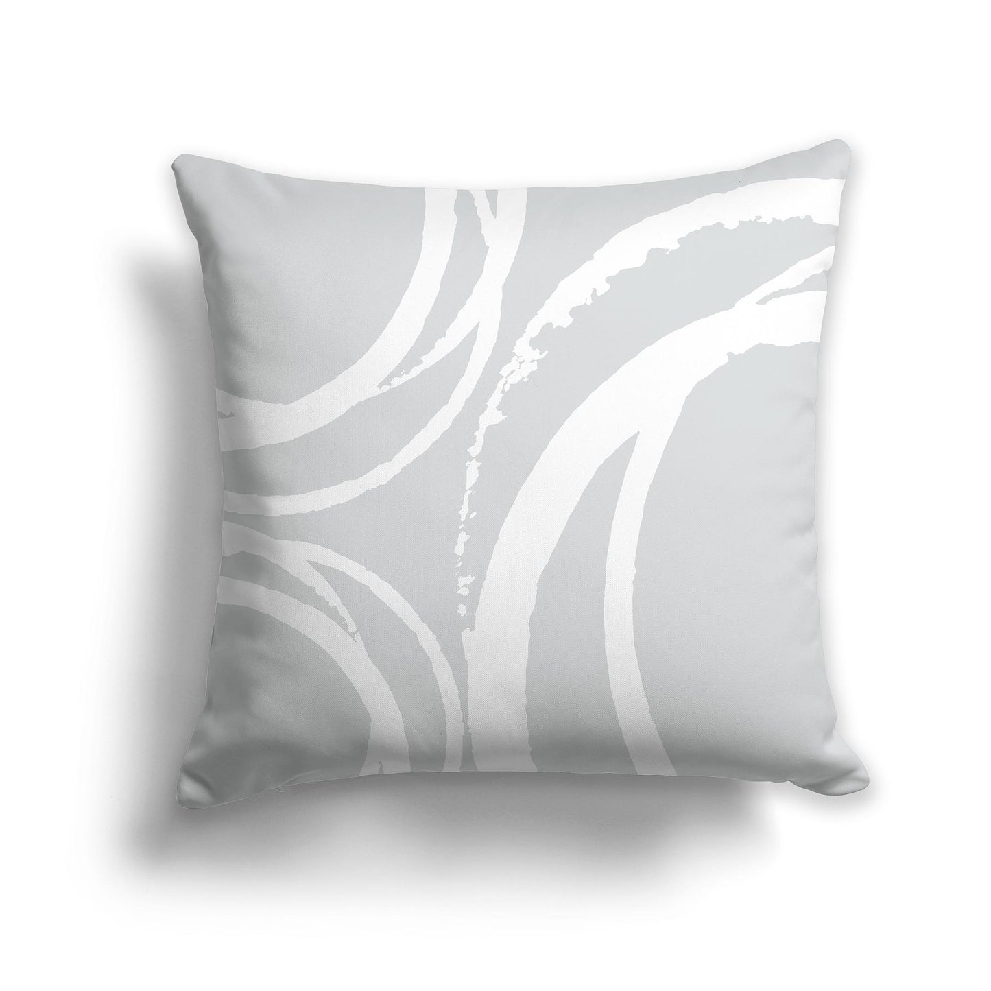 Pale Grey Square Throw Pillow with White Abstract Circles