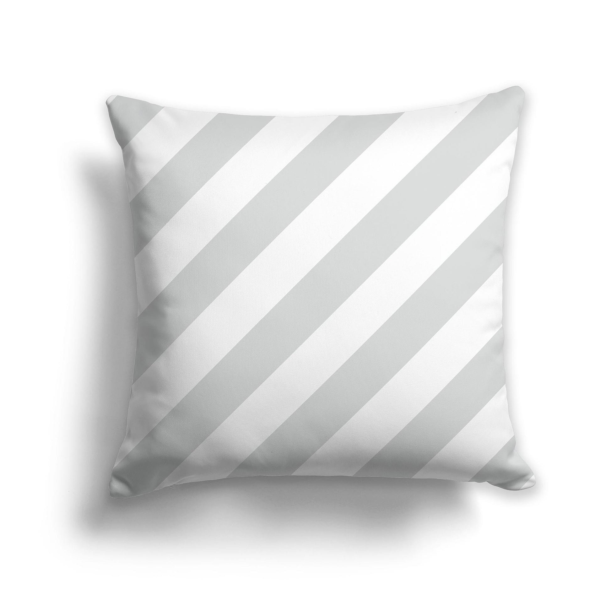 Square Throw Pillow  with Pale Grey and White Diagonal Bars