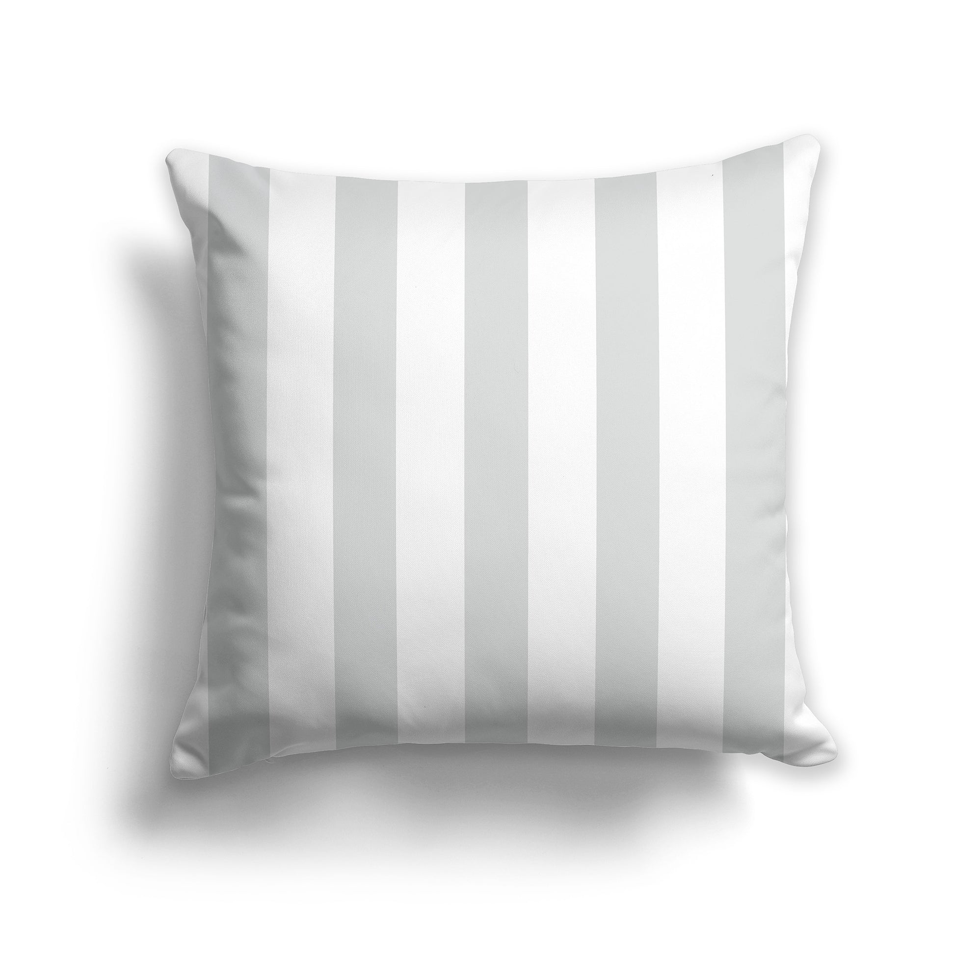 14 inch Throw Pillow with Pale Grey and White Vertical Bars