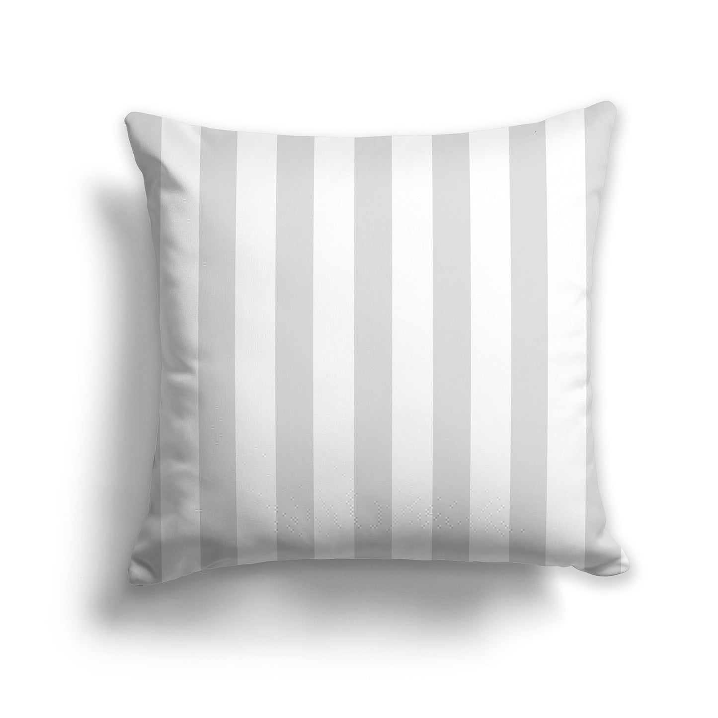 18 inch Throw Pillow with Pale Grey and White Vertical Bars