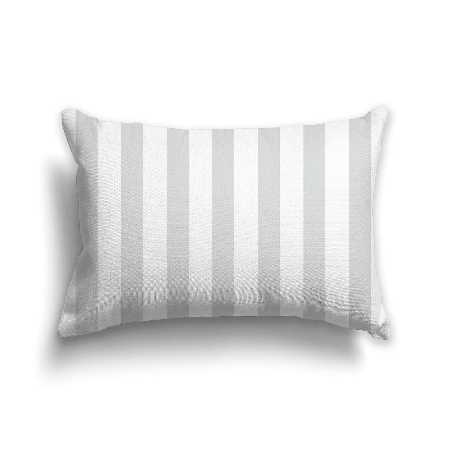 20x14 inch Lumbar Throw Pillow with Pale Grey and White Vertical Bars