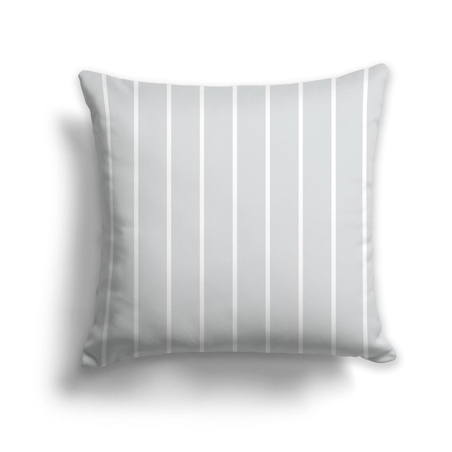 Square Throw Pillow with Pale Grey and White Stripe Pattern