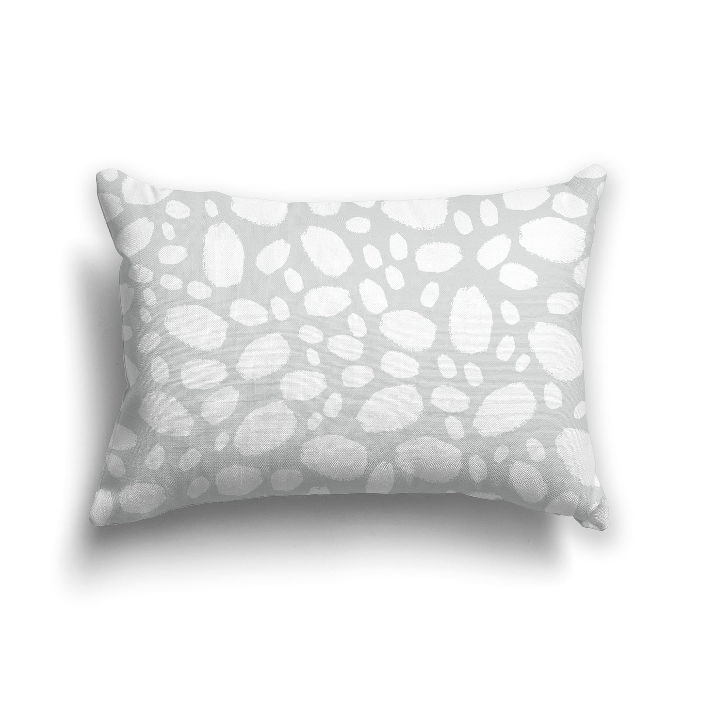 20x14 inch Lumbar Throw Pillow with White and Pale Grey Paint Dab Pattern