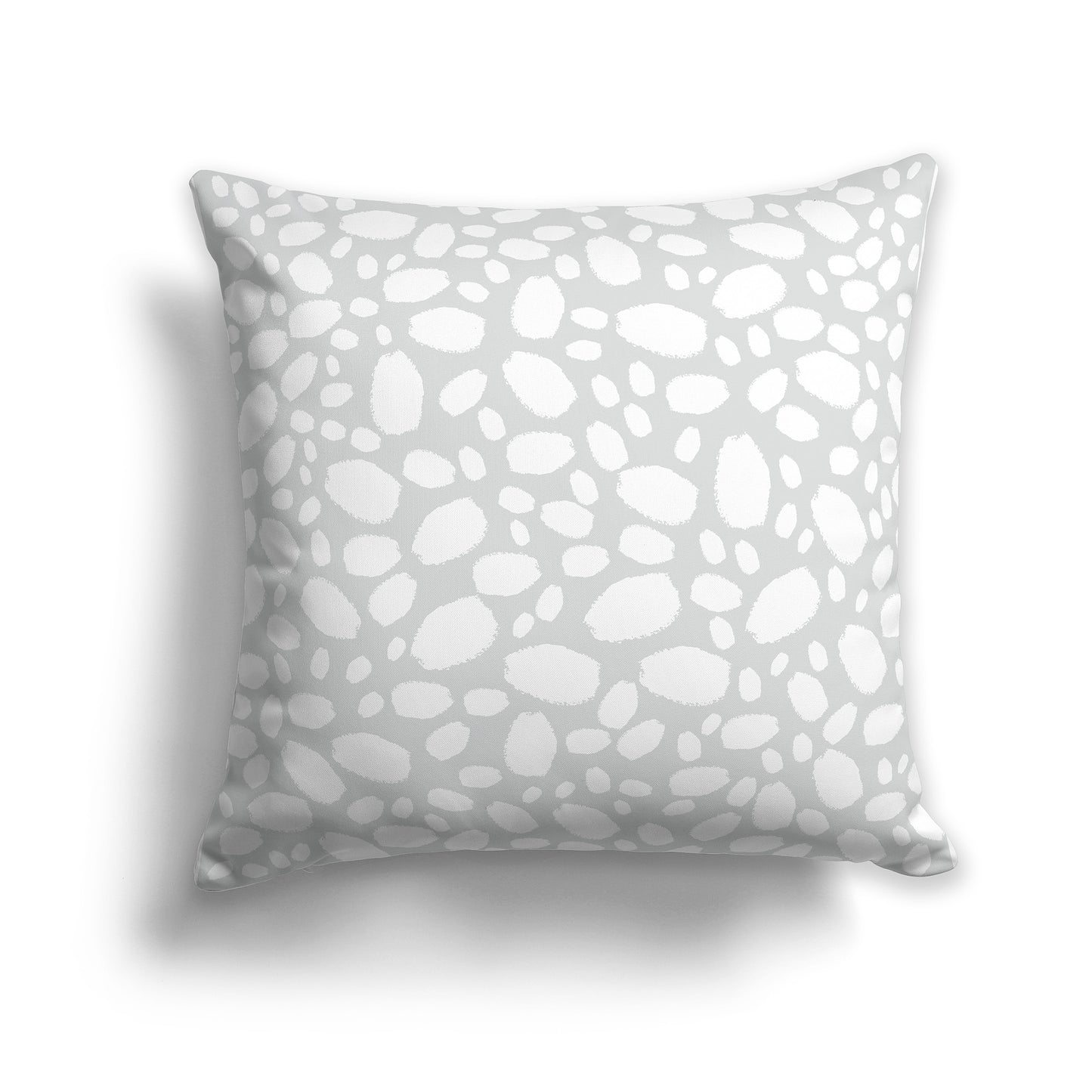 26 inch Throw Pillow with White and Pale Grey Paint Dab Pattern