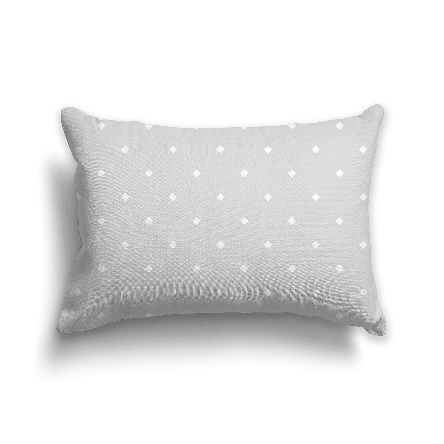 20x14 inch Lumbar Pale Grey Throw Pillow with Large White Diamond Pattern