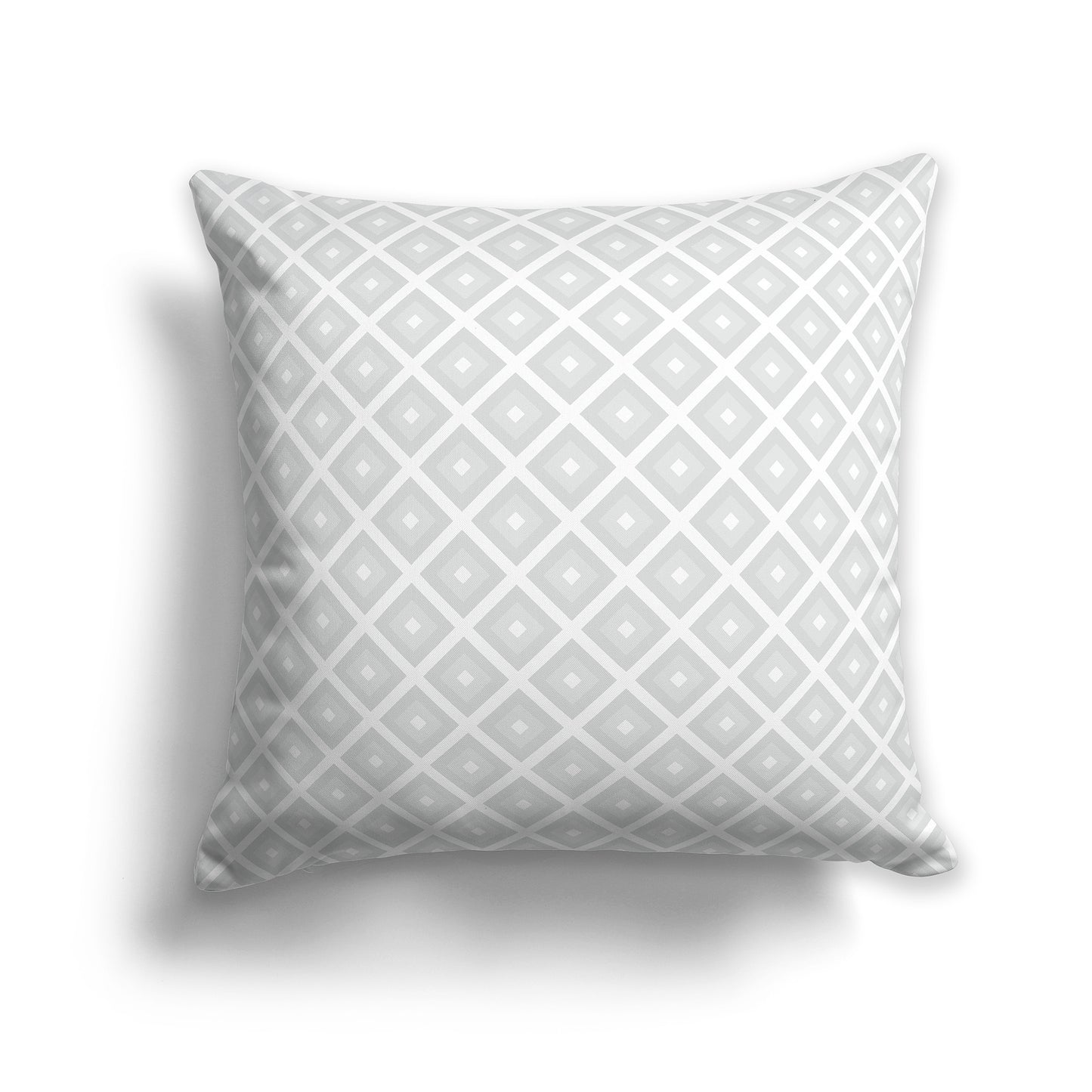 26 inch Throw Pillow with Two-tone Grey and White Square Repeat Pattern