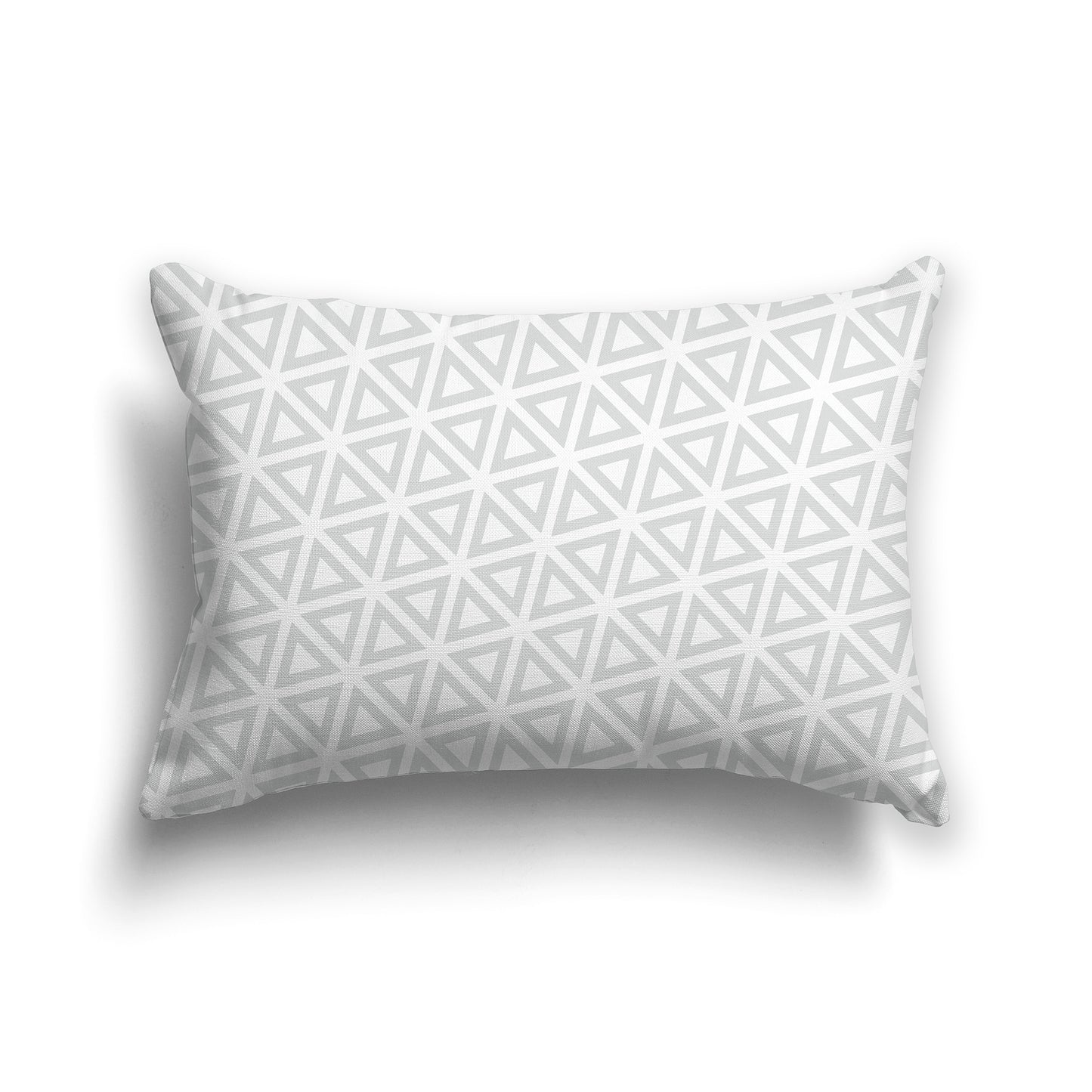 20x14 inch Lumbar Throw Pillow with White and Pale Grey Triangle Repeat Pattern
