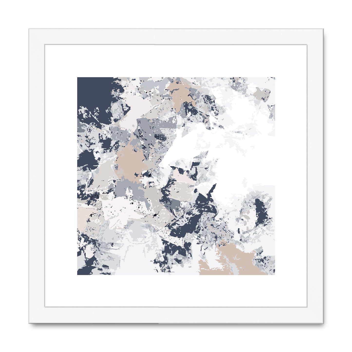 Framed Graphic Art Print, White Mat - 8x8 12x12 16x16 20x20 24x24 28x28 inches | FPS-1220-7695