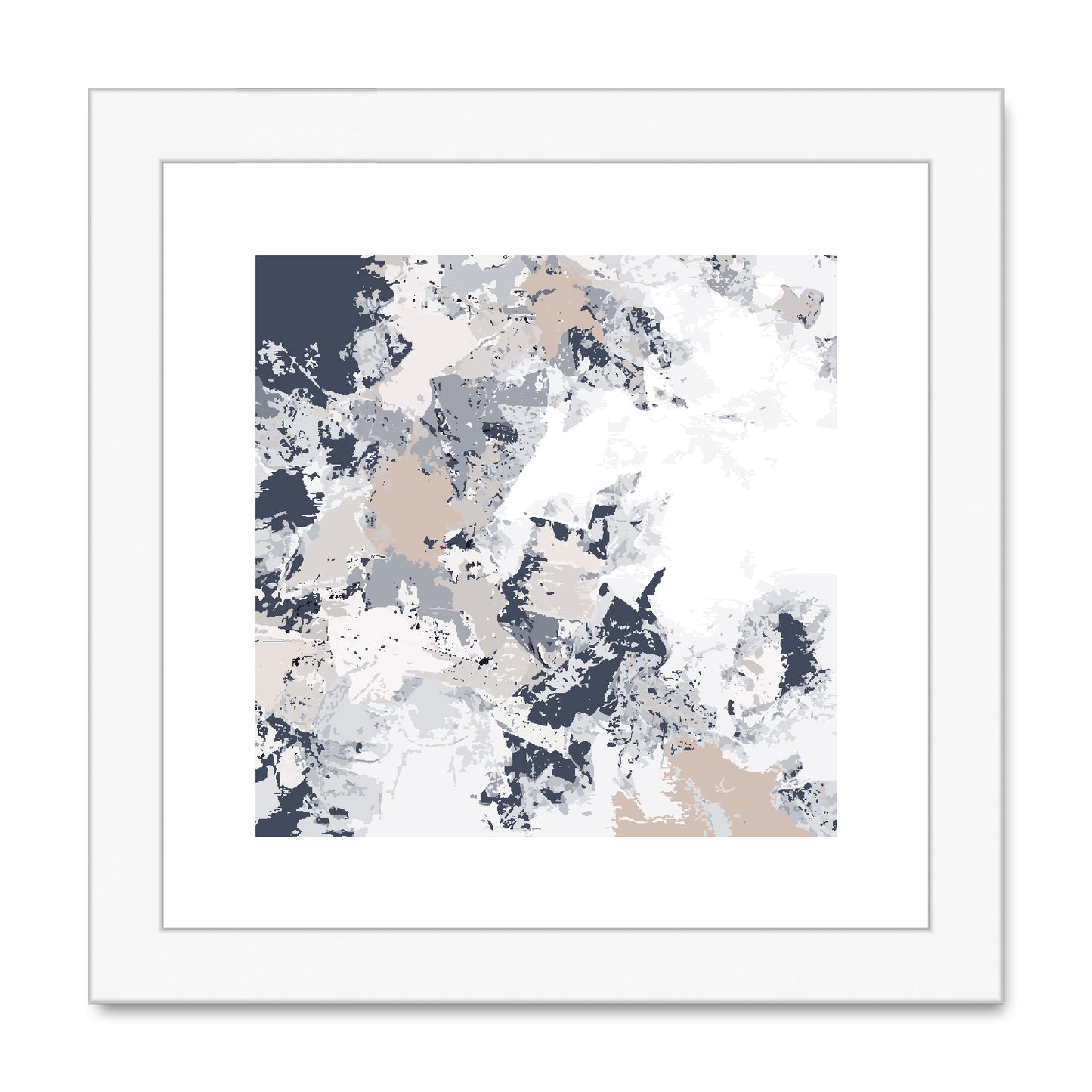 Framed Graphic Art Print, White Mat - 8x8 12x12 16x16 20x20 24x24 28x28 inches | FPS-1220-7695