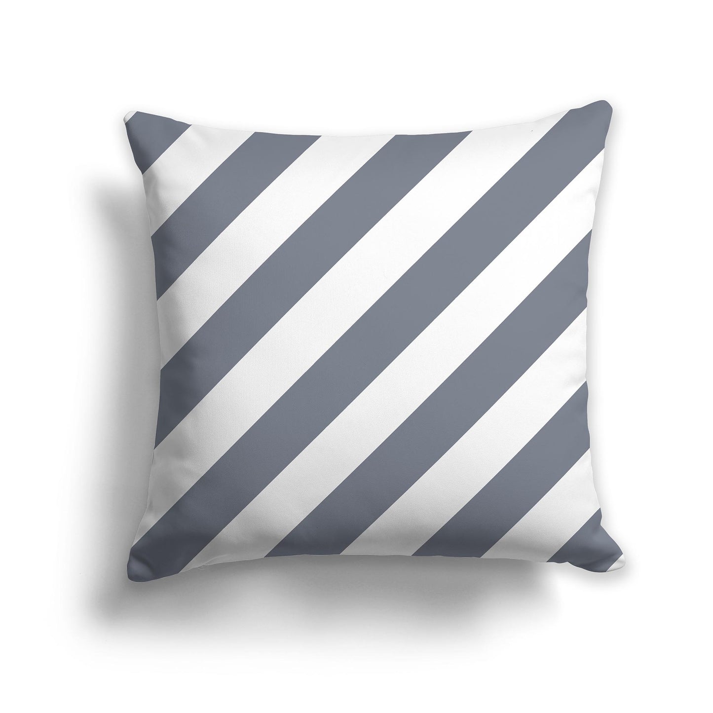 Square Throw Pillow  with Grey and White Diagonal Bars