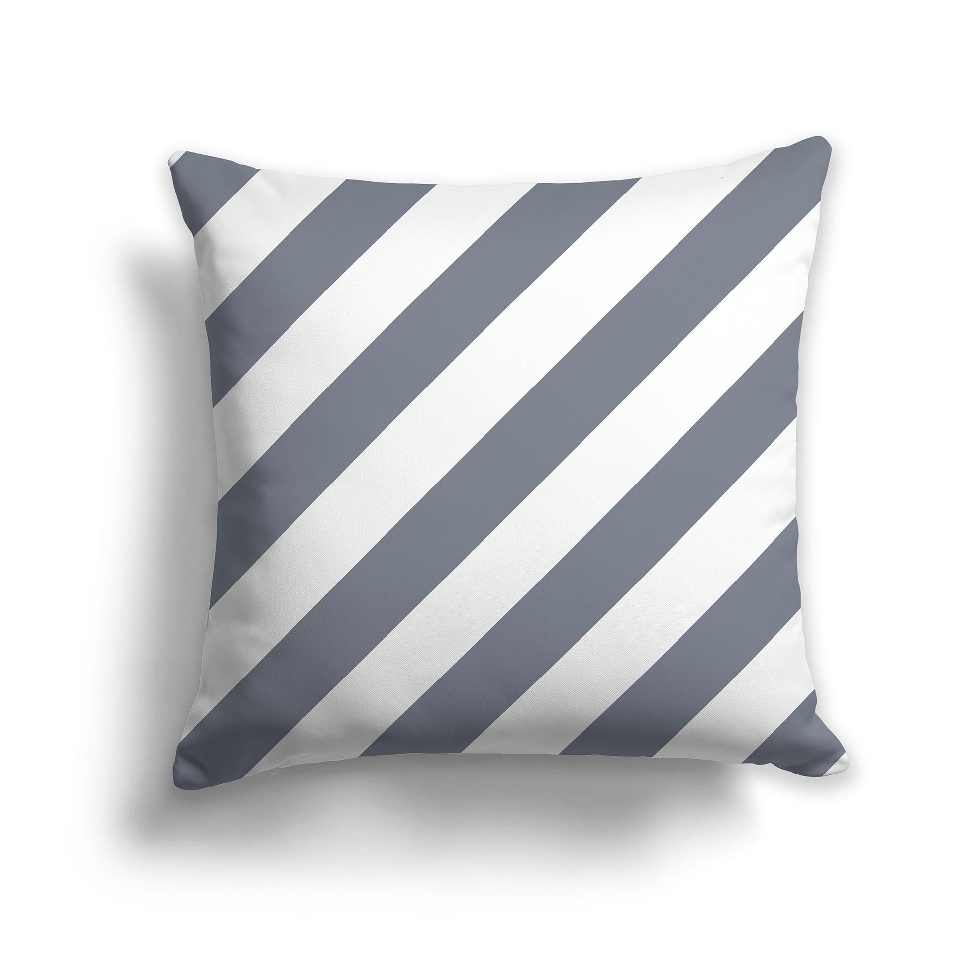 Square Throw Pillow  with Grey and White Diagonal Bars