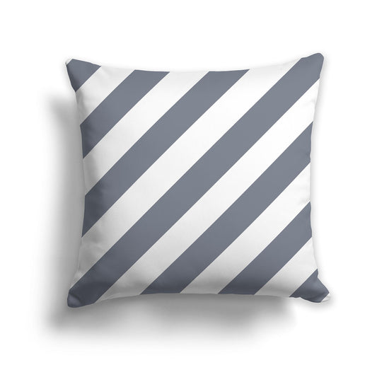 Square Throw Pillow  with Grey and White Diagonal Bars