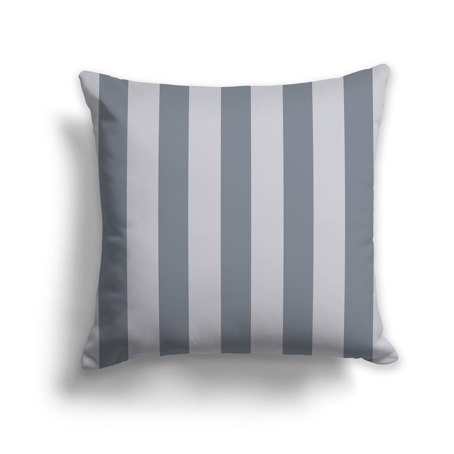 14 inch Throw Pillow with Grey and White Vertical Bars