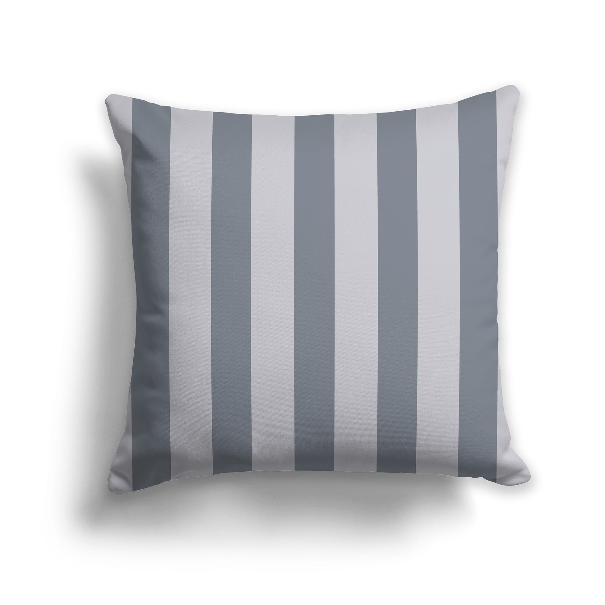14 inch Throw Pillow with Grey and White Vertical Bars