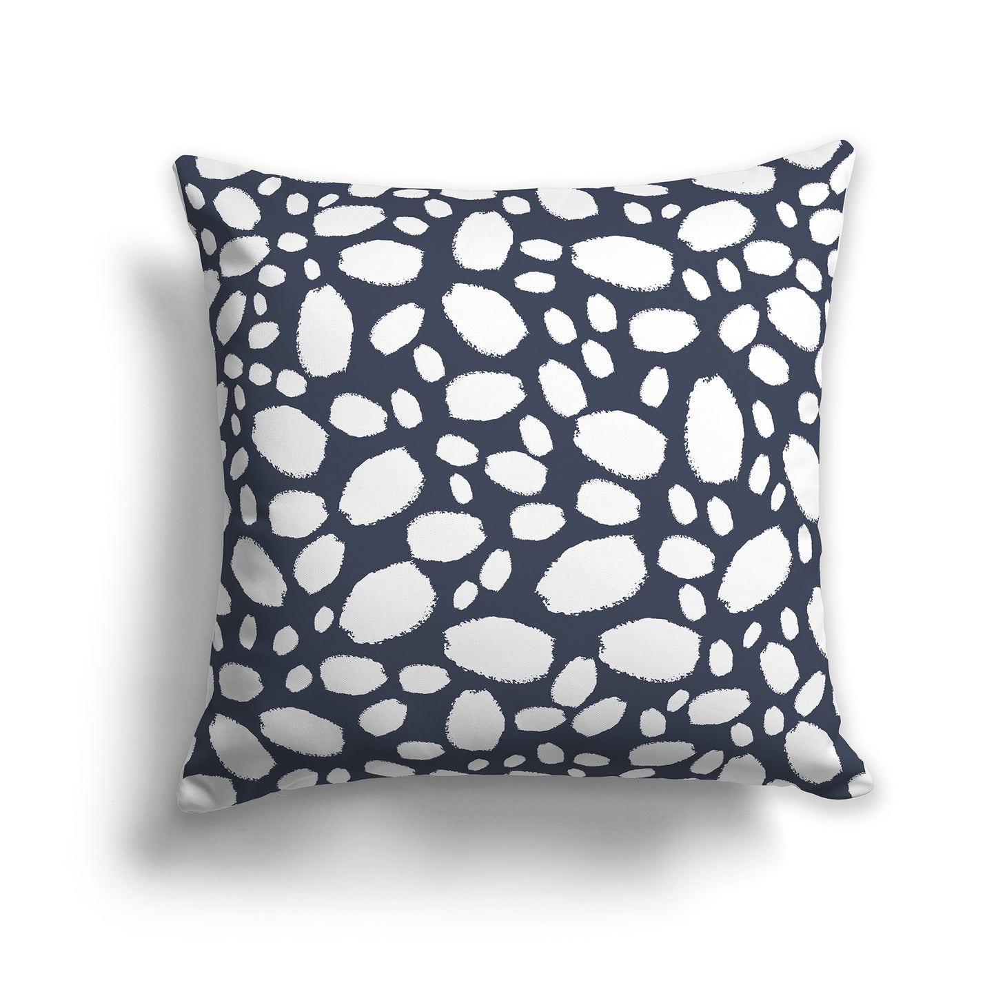 20 inch Throw Pillow with White and Dark Blue-grey Paint Dab Pattern