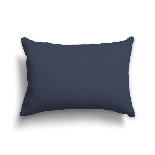 Solid Dark Blue-Grey Throw Pillow | Faux Suede | 20 x 14 inches