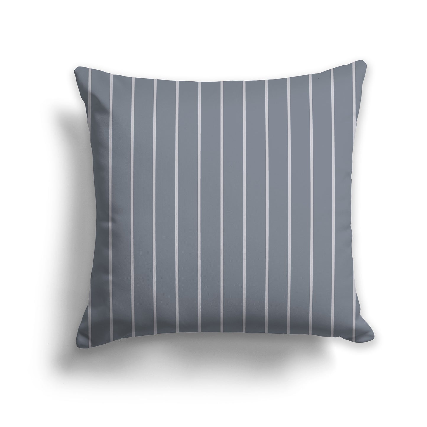 20 inch Throw Pillow with Grey and White Thin Vertical Stripe Pattern