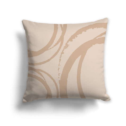 Light Caramel Square Throw Pillow with Caramel Abstract Circles