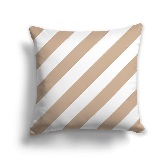 Square Throw Pillow  with Caramel and White Diagonal Bars
