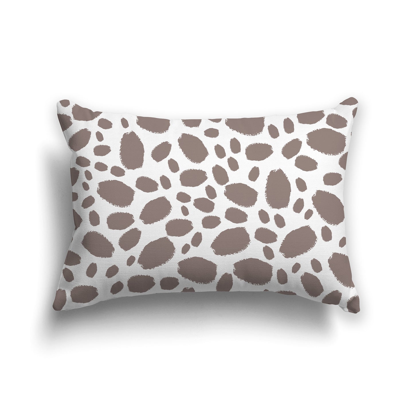 20x14 inch Lumbar Throw Pillow with White and Brown Paint Dab Pattern