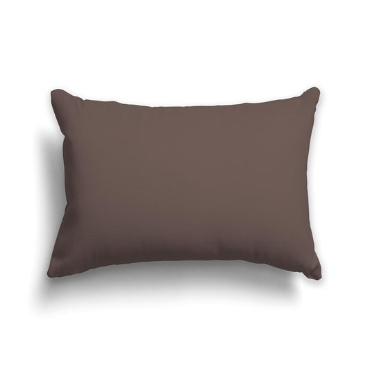 Solid Brown Throw Pillow | Faux Suede | 20 x 14 inches