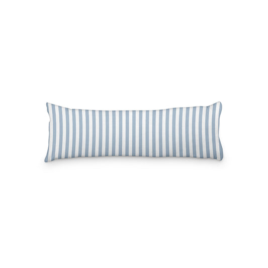 White Microfiber Body Pillow with Blue Bars, MFBP-1231-051,  20 x 54 inches